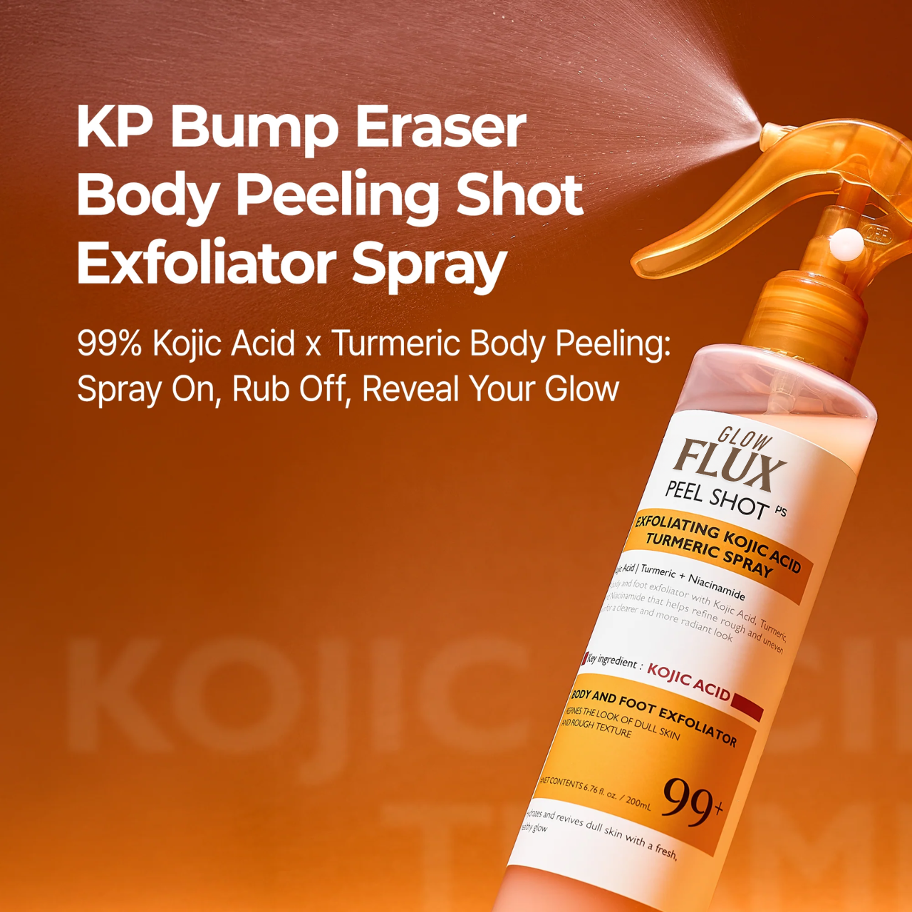 GlowFlux Peel Shot Keratin Care Kojic Acid Tumeric Spray